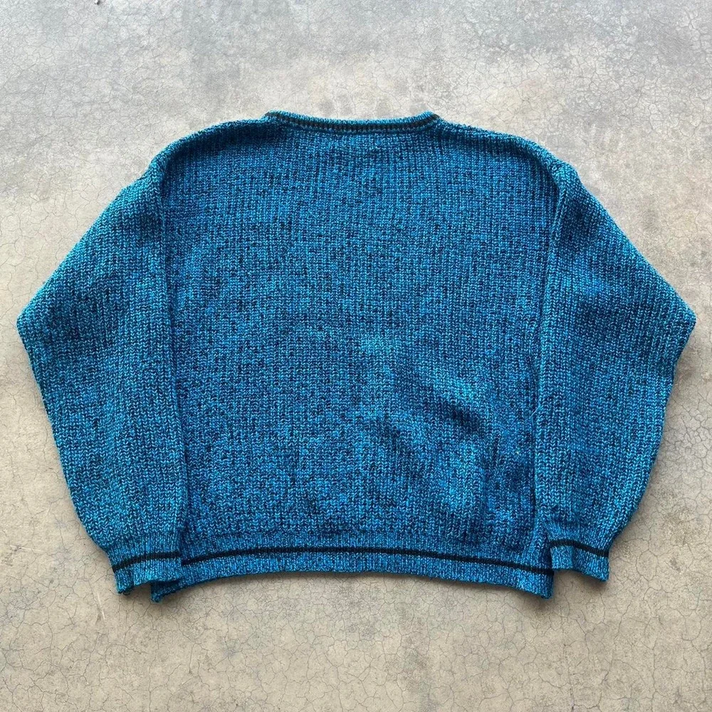 Vintage traditionalist blue knit sweater
